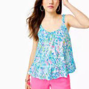 NWT Lilly Pulitzer Ibiza Cabana Cocktail Loro Swing Tank Top